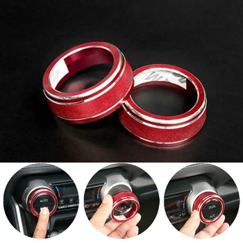 

2pcs Red CNC Metal Aluminum Alloy Console AC Switch Control Trim Red For Toyota RAV4 2019 2020 Decoration Car Styling