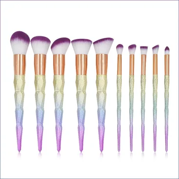 

10pcs/Lot Colourful Diamond Handle Makeup Brushes Set Metal handle Eyeshadow Brush Cosmetic Beauty Eye Brushes Face Makeup Tools