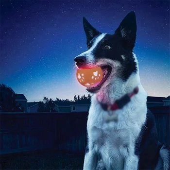 

Flashing Light Up Dog Ball Toy Puppies Cat Pet Bouncing Jumping Ball Rubber Puzzle Ball Toys Funny Playing Chew Toy For Pets