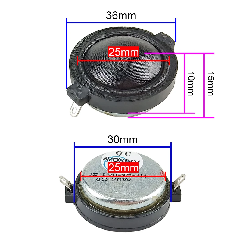 Alto-falante de Neodímio Película de Seda Transparente e Suave Ghxamp Polegada Alto-falante Automotivo Multimídia Afiado 8ohm 20w 2 Peças 1 - Image 3