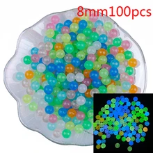  6/8/10/12mm Acrylic Luminous Beads Round Mixed Color Spacer Beads Loose Beads for Jewelry Making Diy Sea Fishing Accessories 