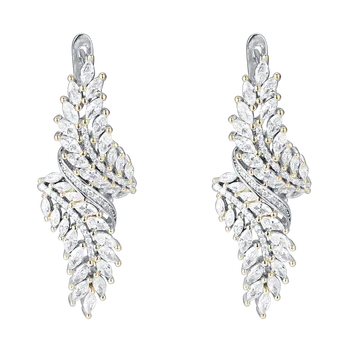 

Fahmi 2020 New Popular 100% 925 Sterling Silver Gold Earrings5-5 High Quality Original Jewellery For Women Party Wedding Gift