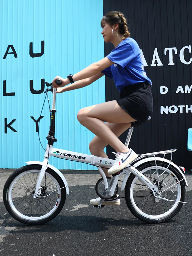 Cheap Mountain bike 20 inch off-road male female  wheel folding bicycle dual disc brakes variable speed bicycle 2