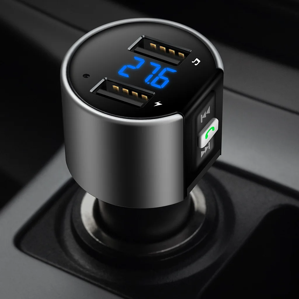 C26S автомобиля Bluetooth FM передатчик 5В/3.4A двойной Порты usb Зарядное устройство Поддержка карт флеш-накопителей MP3 плеер передатчик для автомобиля телефонные звонки в режиме Hands-free