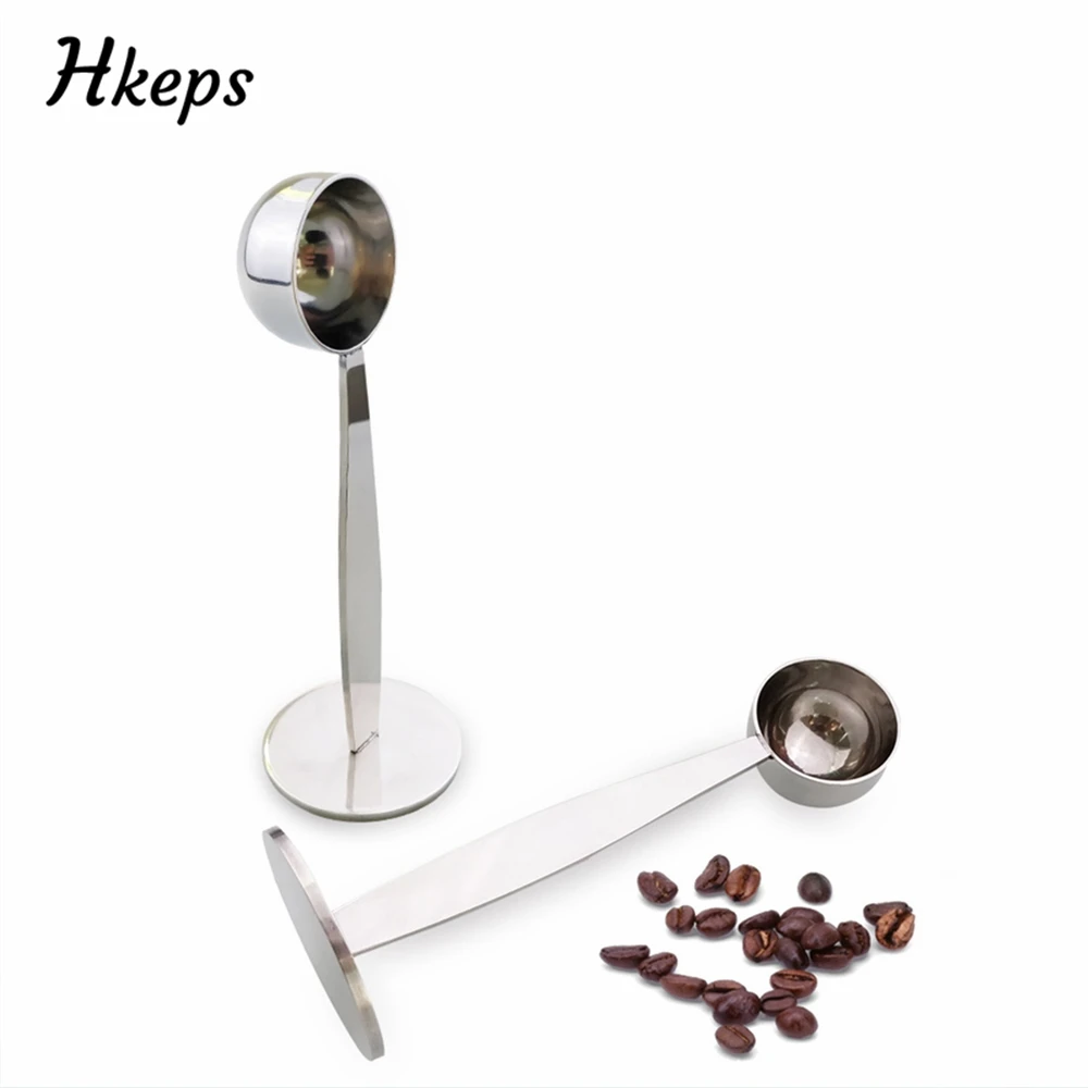 

2 In 1 Stainless Steel Coffee Tamping Mesure Spoon Dual-Purpose Coffee Bean Cafe Coffee Powder Press Machine Measuring Scoop