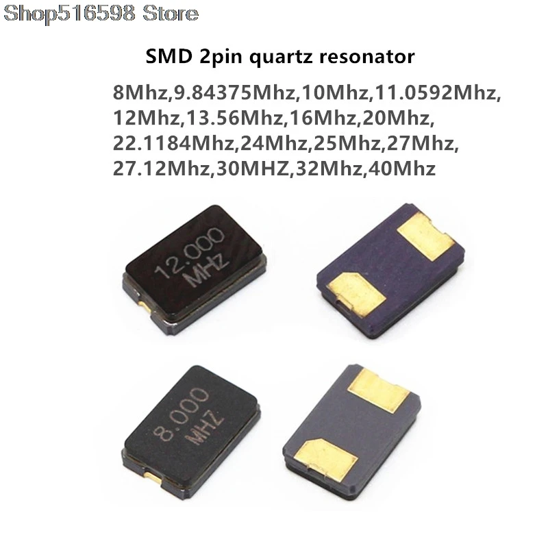 8MHZ 10MHZ 11.0592MHZ 12MHZ 13.56MHZ 16.000MHZ 20MHZ 24MHZ 8.000MHZ 16MHz 2Pin 5032 smd quartz resonator Crystal Oscillator