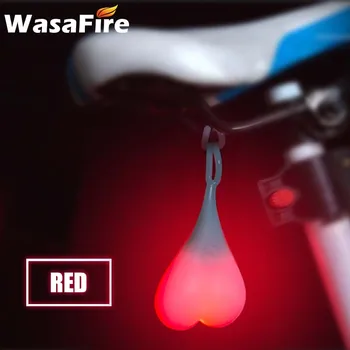 

Waterproof Silicone Bike Heart Lamp Night Cycling Rear Seat Back Lights Bicycle Taillight Safety Warning Ball Light with Battery