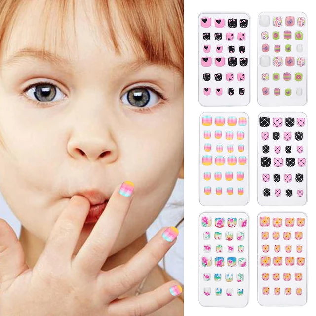 Happy Kids- Pink Yellow Dots and Bowties Kids Press-On Nails – Belle Rose  Nails