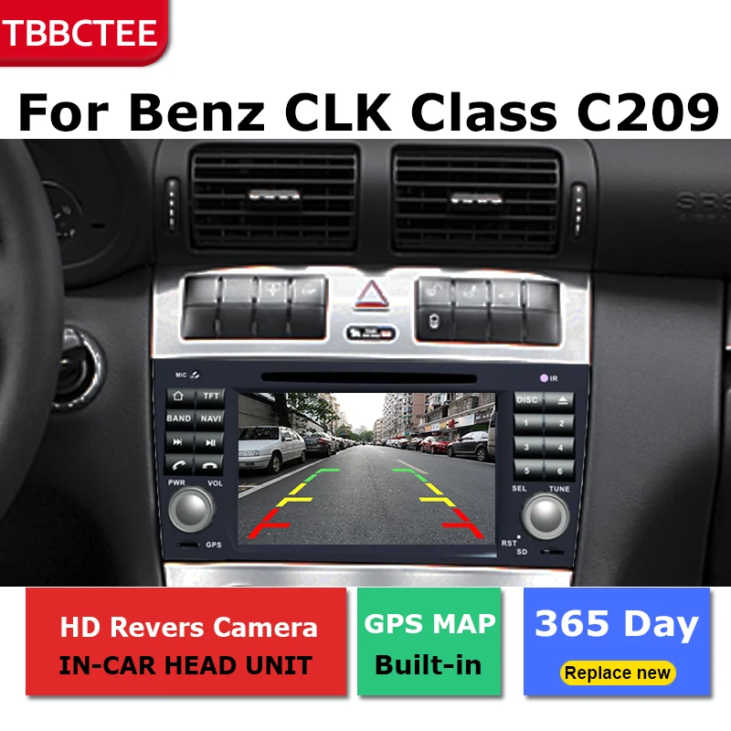 Excellent 2Din For Mercedes Benz CLK Class C209 A209 2000-2010 Car Android Radio Multimedia Player GPS Navigation IPS Screen HiFi WiFi BT 5