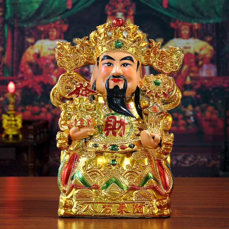 

Ceramic God of Wealth Zhaocai Town House Decoration Geomantic Crafts 8 Inches Home Decoration Accessories Modern