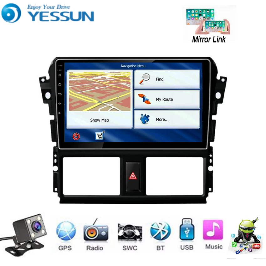 YESSUN Car Android Multimedia Player For Toyota Yaris 20142016 GPS