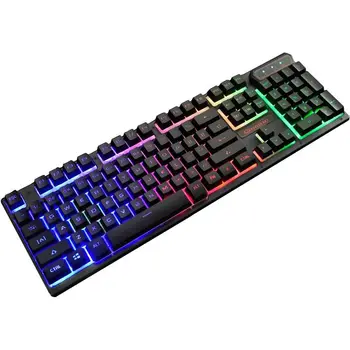 

LED Backlit Computer Keyboard Multimedia PC 104 Keys Gaming Keyboard Colorful lighting For Mac Desktop Laptop USB Wired