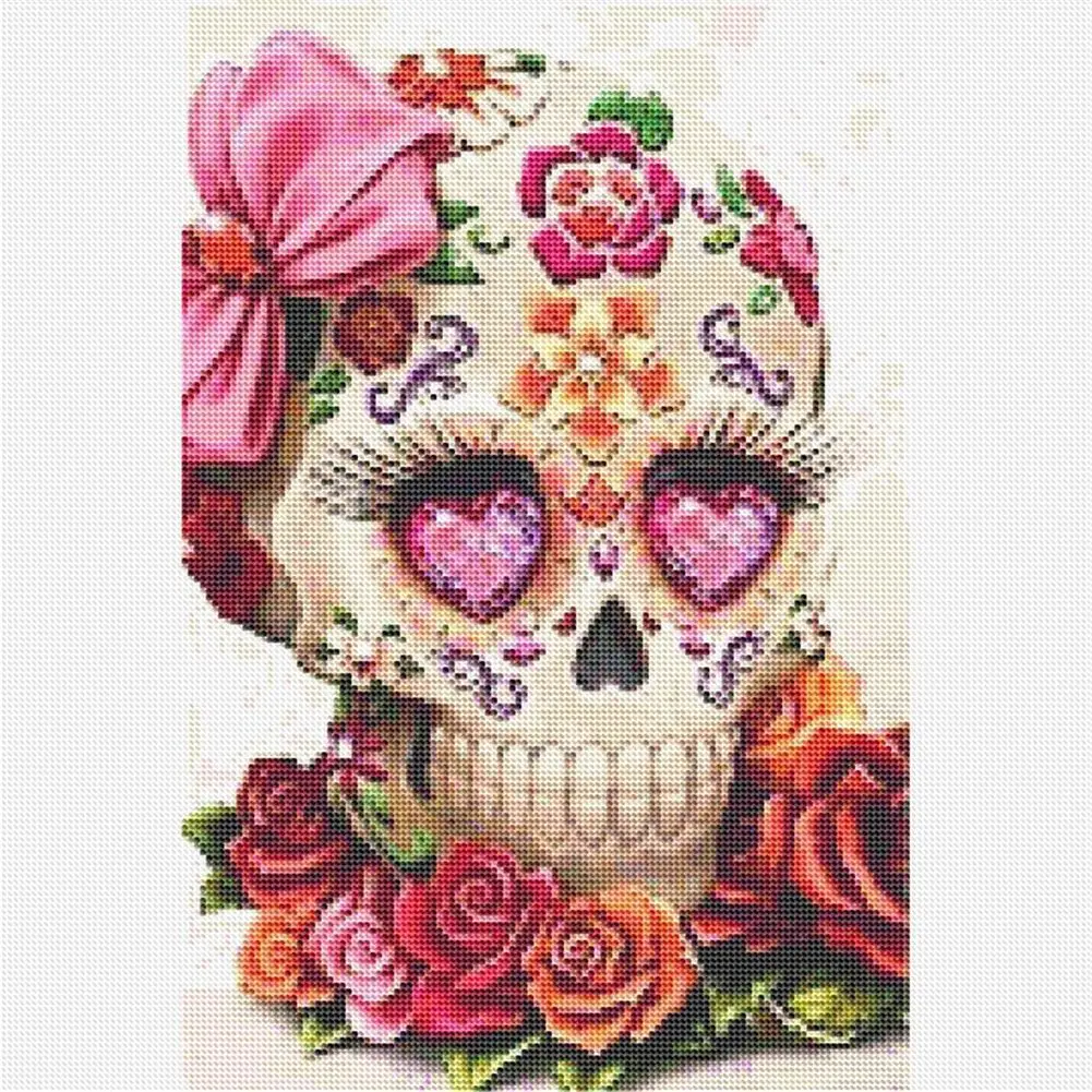Full Square/Round Drill 5D Diy Diamond Painting Flowers Skull Beauty Artwork 3D Embroidery Mosaic Rhinestone Wall Decor | Дом и сад