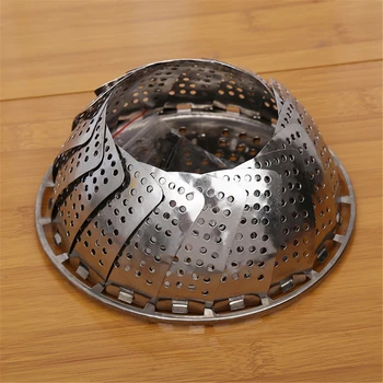 

Kitchen Steaming Basket Kitchen Cookware Stainless Steel Steaming Basket Foldable Fruit Vegetable Holder Drainer Dish Steamer
