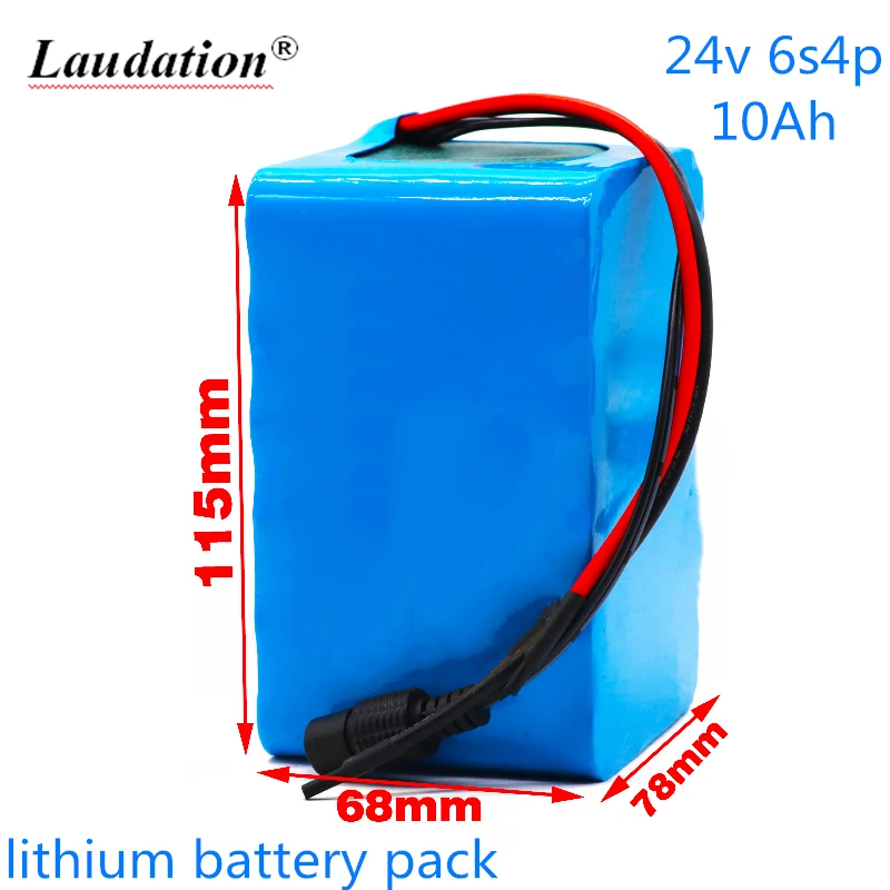 

laudation 24V 10AH lithium battery 25.2V 10000mah motor wheelchair lithium ion battery 250W electric bicycle 6s bms