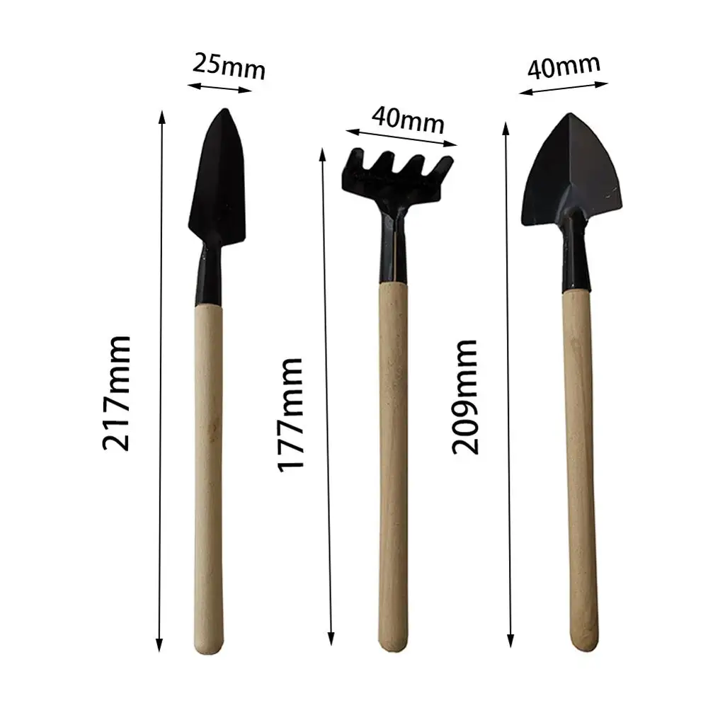1 Набор садовый инструмент маленькая лопата грабли Лопата домашние горшечные растения Мини инструмент для копания деревянная ручка металлическая головка