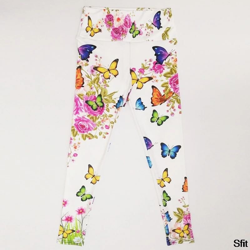Digital Print Slim Leggings Butterfly Print Yoga Pants Push Up Women's Leggings High Waist Sports Pants Gym Fitness Pants