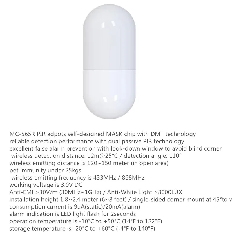 433 МГц 868 MC 565 Беспроводной PIR motion s детектор домашними животными Motion датчик с