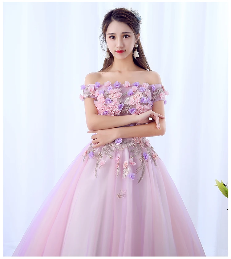 Quinceanera Dresses New Gryffon Elegant Boat Neck Party Prom Formal Ball Gown Sweet Floral Print