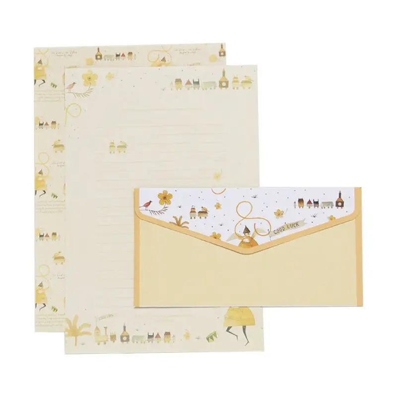 Креативный бумажный конверт с надписью beautiful, милый цветочный мультяшный набор, маленькие свежие подарки - Цвет: 06