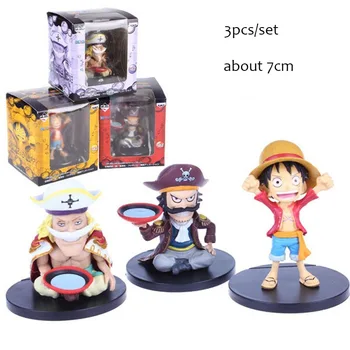 

3pcs/lot Anime action figure One Piece Luffy WHITE BEARD Pirates Edward Newgate Collectible Action Figures PVC Model Toys gifts