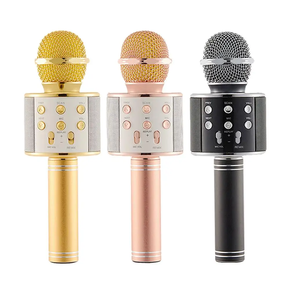 

Children Smart Karaoke Microphone Microphone Metal Capacitor Hoe Built-in Sponge Spray Built-in 18650 Lithium Battery 3D Texture
