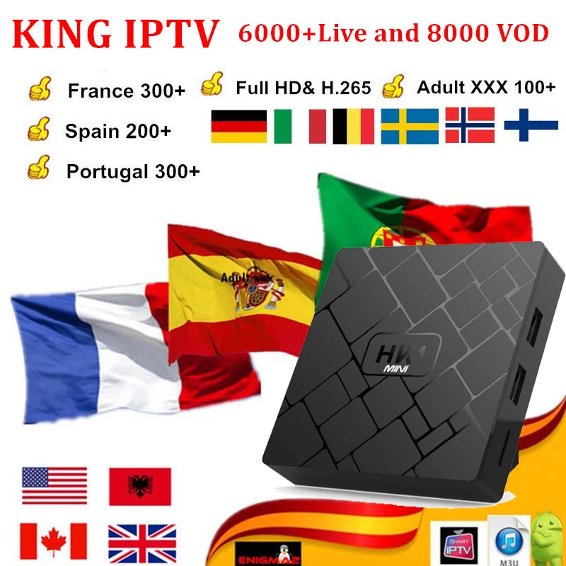 

French IPTV Android Box 2G 16G with 5200+ 1 Year Spanish Europe France Arabic Spain Morocco IPTV m3u Subscription Smart IPTV