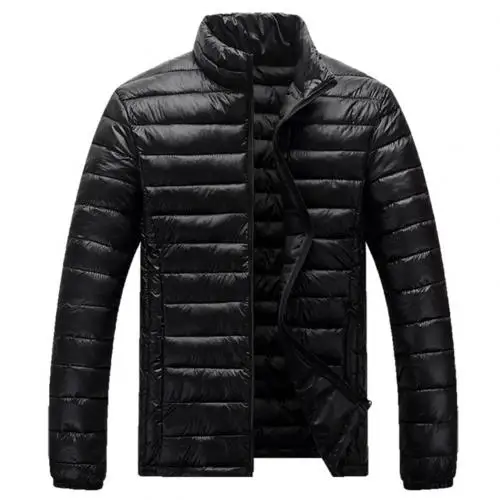 Мужская пуховая куртка-пуховик с пузырьками, Легкая стеганая верхняя одежда, повседневная парка, уличная спортивная куртка, Мужская одежда - Цвет: Черный