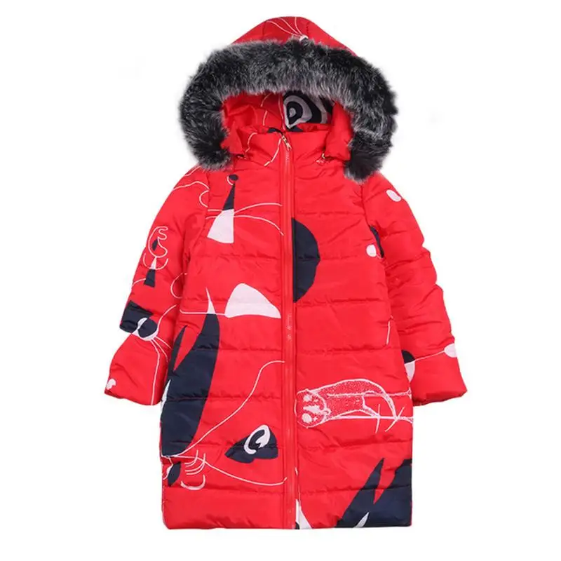Куртка для девочек; коллекция года; сезон осень-зима; куртка для девочек; пальто для малышей; теплая верхняя одежда с капюшоном; пальто; Одежда для девочек; Детские Пуховые парки - Цвет: Red