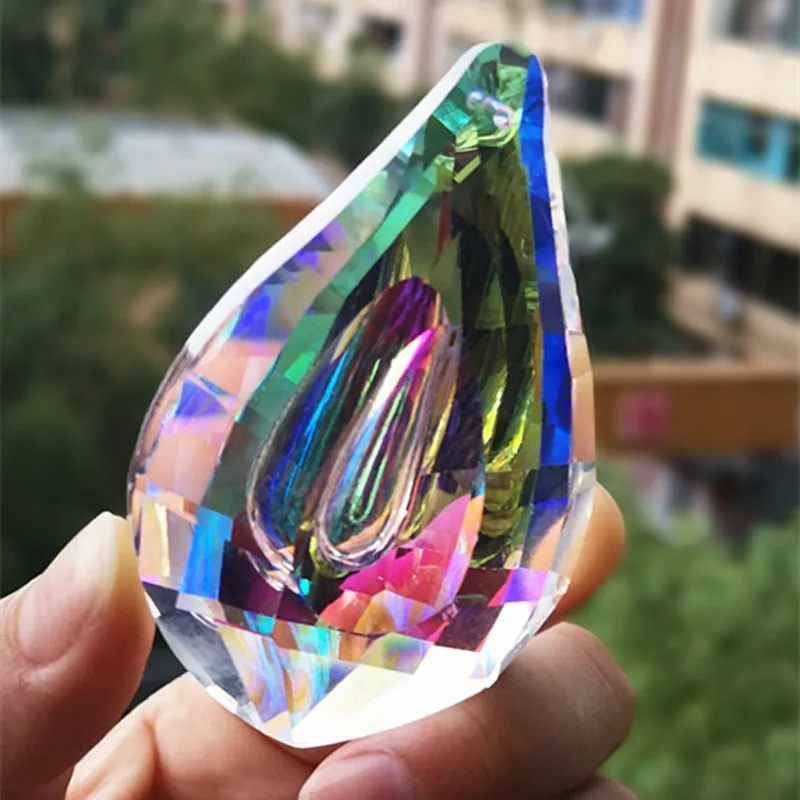 5 шт. 76 мм Красочные K9 Хрустальная люстра части Pipa кулон ccrystal Window Suncatcher рукодельный феншуй DIY украшения для дома