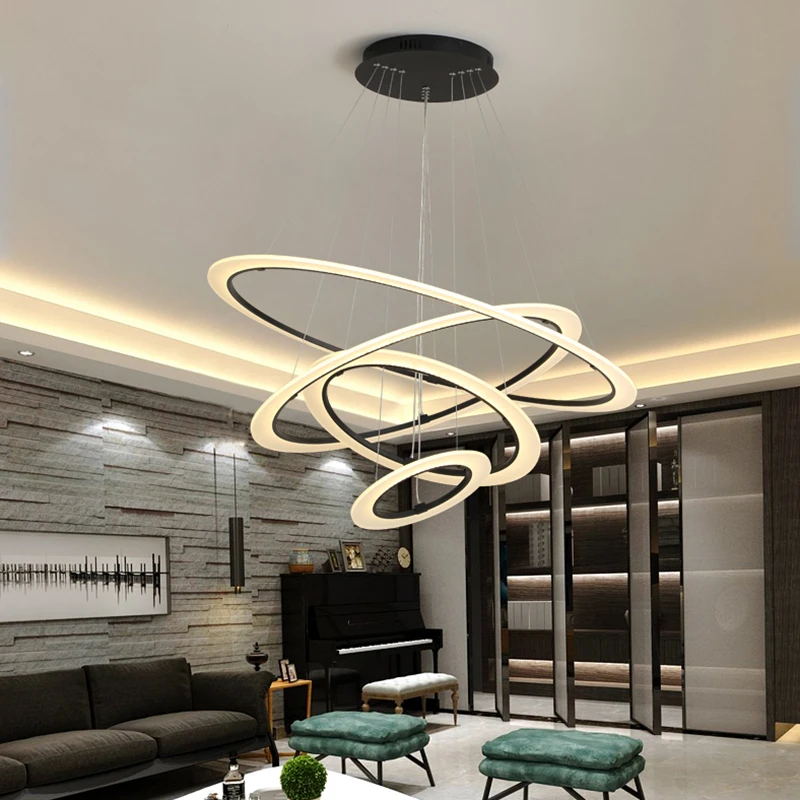 Современный скандинавский Черный Звездный кольцо светодиодная люстра