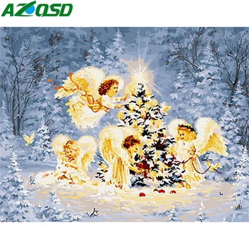 

AZQSD Oil Painting By Numbers Angel Home Decoration Drawing On Canvas DIY Coloring By Numbers Portrait Unframe Handpainted Gift