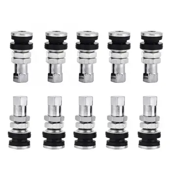 

10pcs TR161 Metal Car Truck Motorcycle Bolt In TubelessTire Tyre Valve Short Stems Kit with Dust Cap