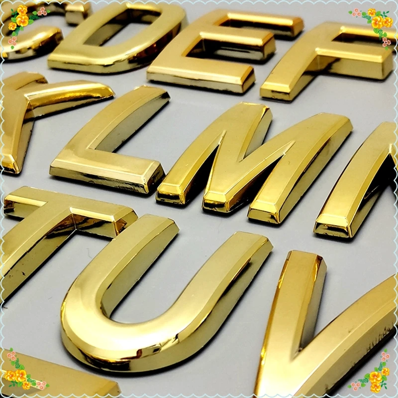 Description Picture 6 of itemDoor Plate Golden Color House Number 5CM Decorative Letters & Numbers Customized ABS Plastic Mailbox Address Sticker Label Sign
