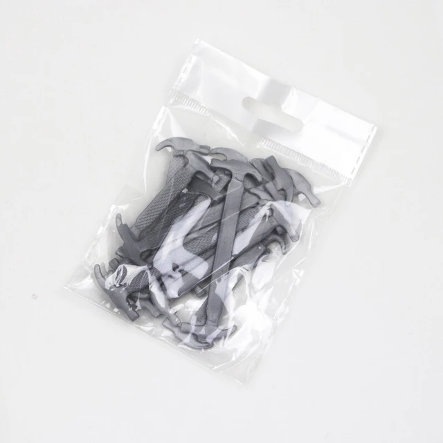 16pcs/set Silicone Shoelaces Elastic No Tie Shoe Laces Kids Adult Fashion Hammer Type Running Sneakers Shoelace Lazy Shoes Laces Gray