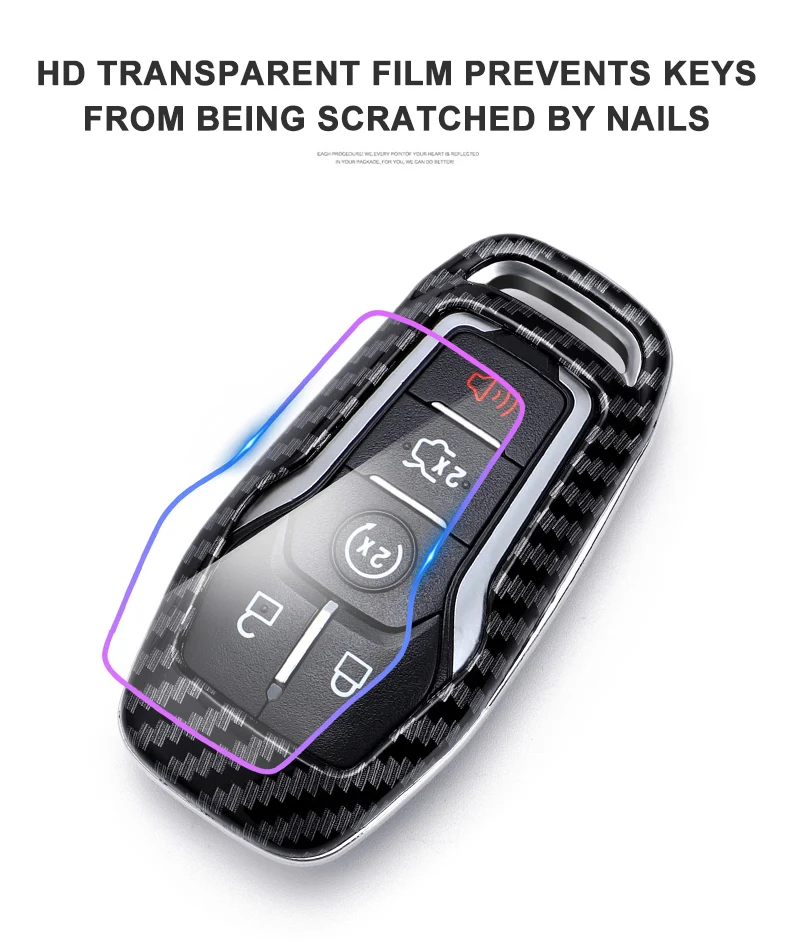 Carbon Fiber Car Smart Key Cover Case Fob For Lincoln MKZ MKC MKX For Ford Fusion Mondeo Mustang F150 Protect Shell Accessories - H24ba91342bbf4f97a4ce4fe6c5a16925R