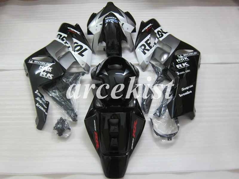 Литьевая Форма ABS мотоцикл Полный обтекатели комплект подходит для HONDA CBR1000RR 2004 2005 04 05 CBR1000 1000RR на заказ серебряный черный