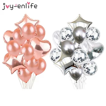 

14pcs Multi Confetti Air Balloons Birthday Party Rose Gold Helium Globos Ballons Boy Girl Baby Shower Wedding Decorations