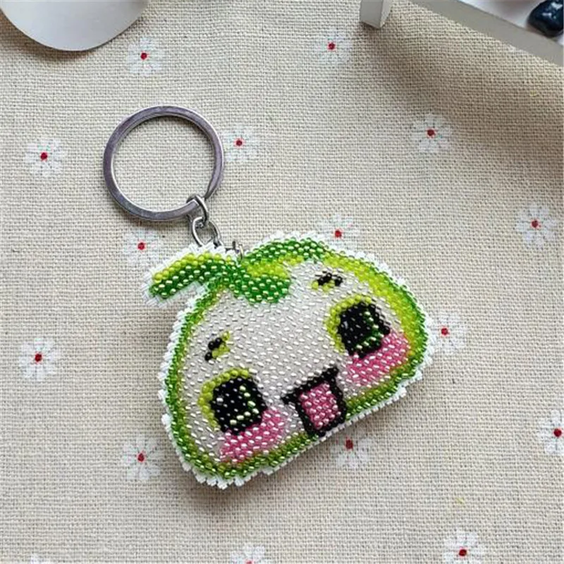 

SMX001 DIY Needlework Beaded Craft Bead Cross Stitch Set Key Chain Stamped Needlework Embroidery Printed Cross-Stitching Kit