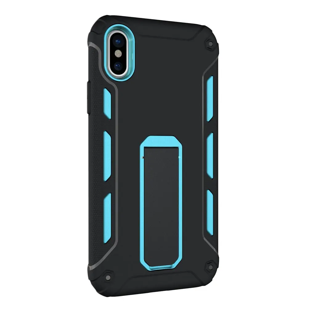 

2 in 1 Mobile Phone Protective Case PC Air Cell Shockproof Anti-shock For iPhoneX TPU Cover Shell With Support Stand Bracket