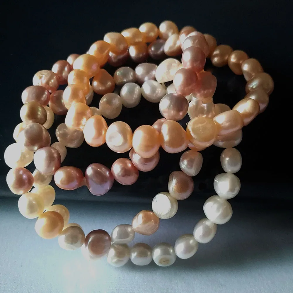 YKNRBPH High Grade Baroque Elastic Bracelet Leisure Sports For Women's Chains Pearl Bracelets
