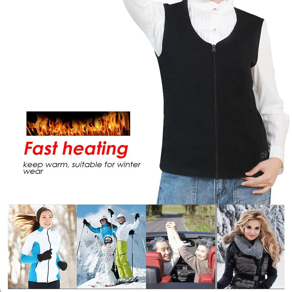 

Men USB Charging Intelligent Heating Cold Warm Body Heat Electric Battery Powered Heated Vest Heat Insulate Waistcoat Outdoor