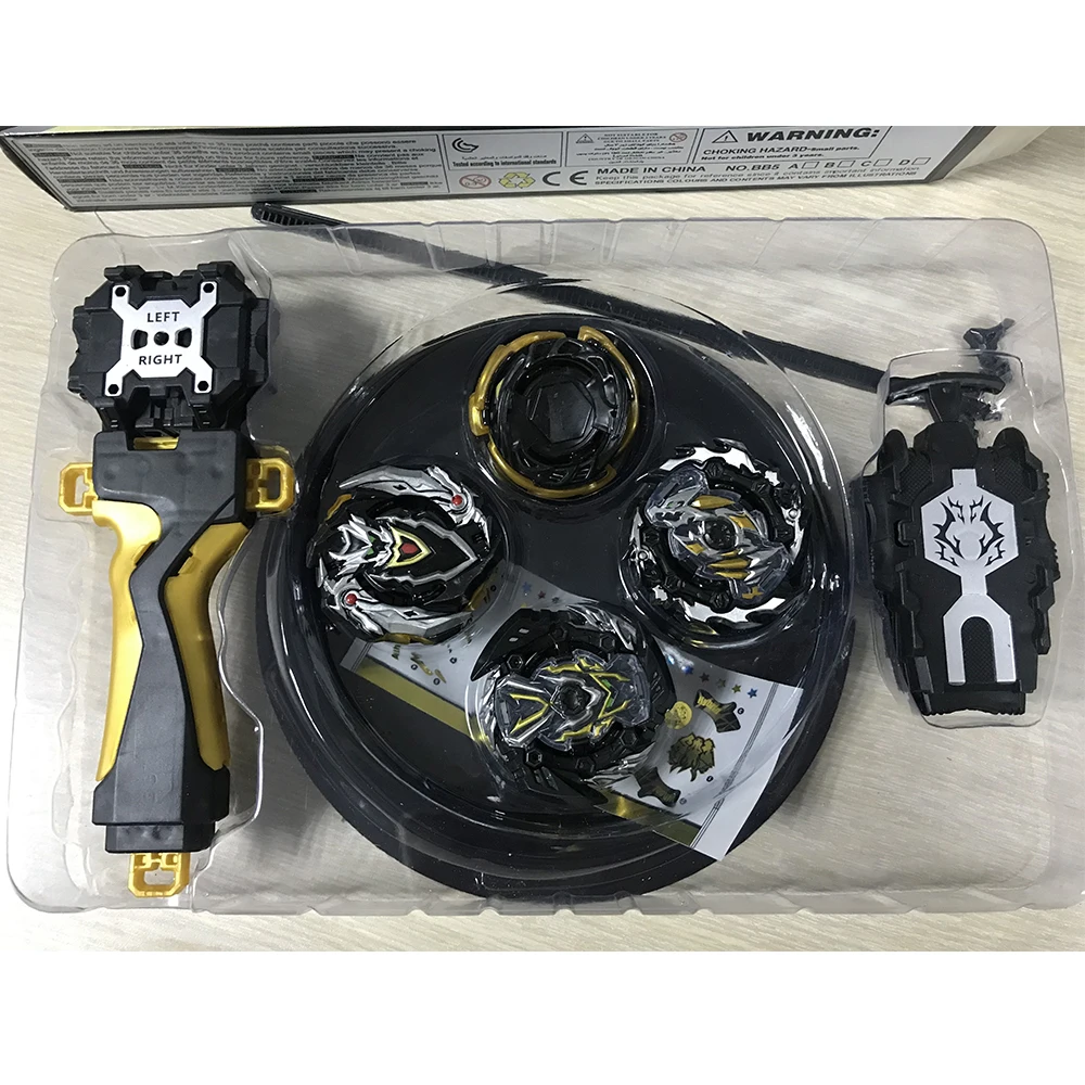 Burst с черным верхом 4 шт./компл. Beyblade Burst Metal B129 B134 B140 с пусковым устройством Прядильный механизм игрушки для детей Рождественский подарок на Рождество