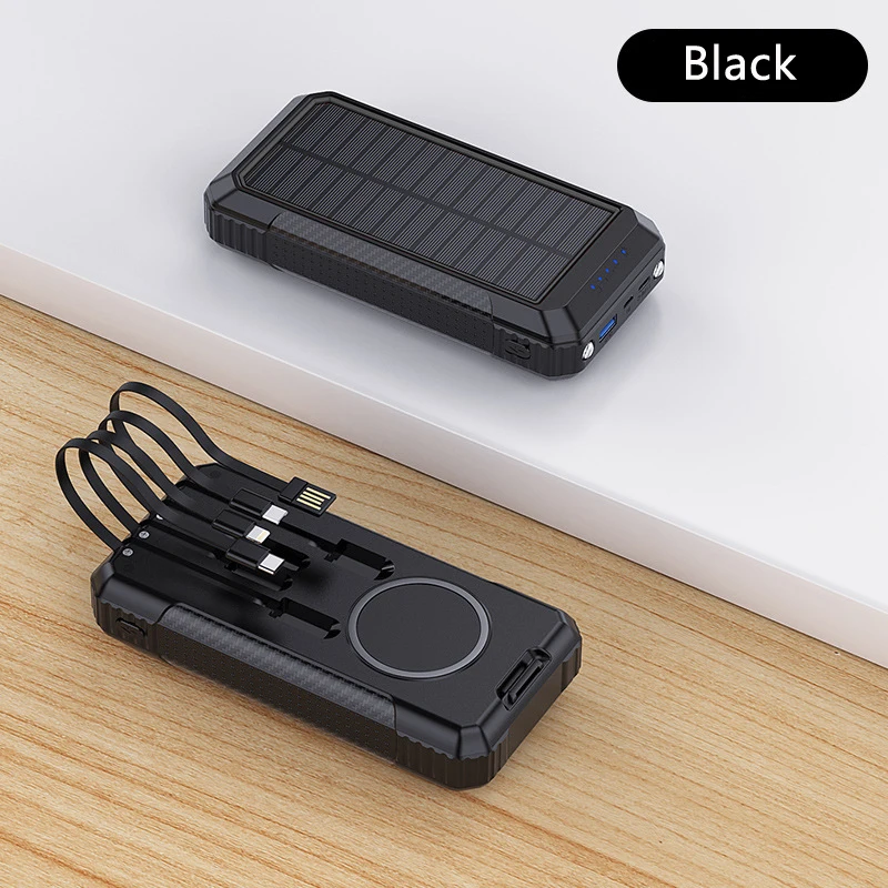 wireless charging power bank 30000mAh Wireless Solar Power Bank for iPhone 12 Samsung Xiaomi Poverbank PD40W External Battery Wireless Fast Charger Powerbank fast charging power bank Power Bank