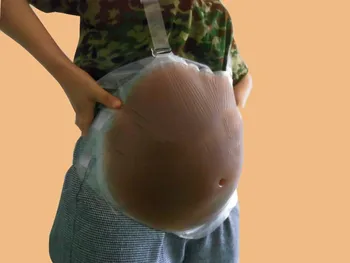 

4-5 Month 1500g Dark Realistic Artificial Silicone Belly Tan Fake Jelly Belly for False Pregnancy Hot Sell Retail Wholesale