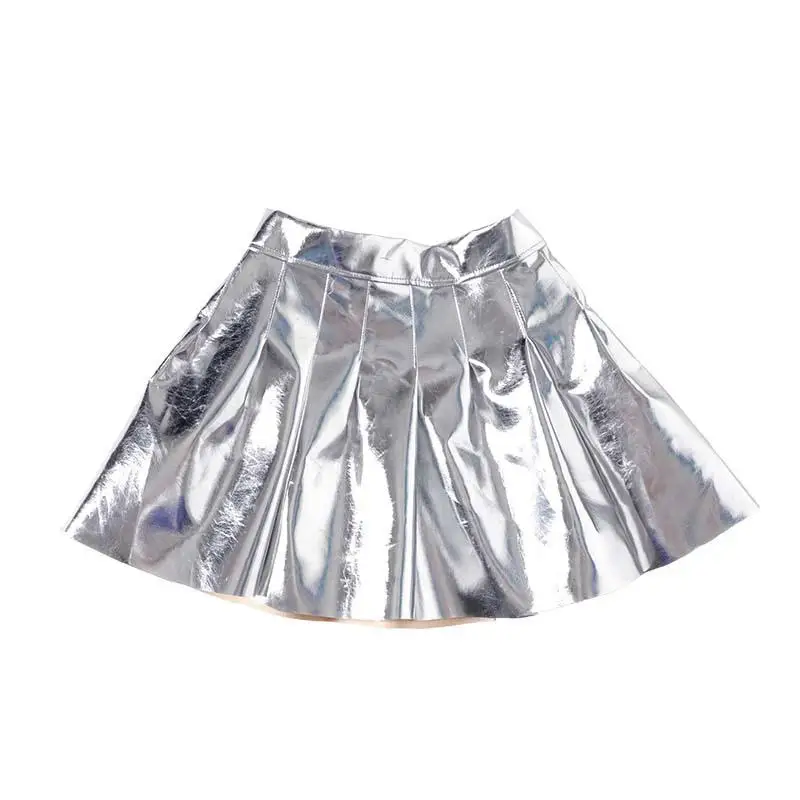 Silver Skirt Комплект одежды для танцев для девочек 8, 10, 12, 14, 16 лет, укороченная флуоресцентная зеленая куртка с капюшоном и серебряная юбка джазовые костюмы - Цвет: Silver Skirt