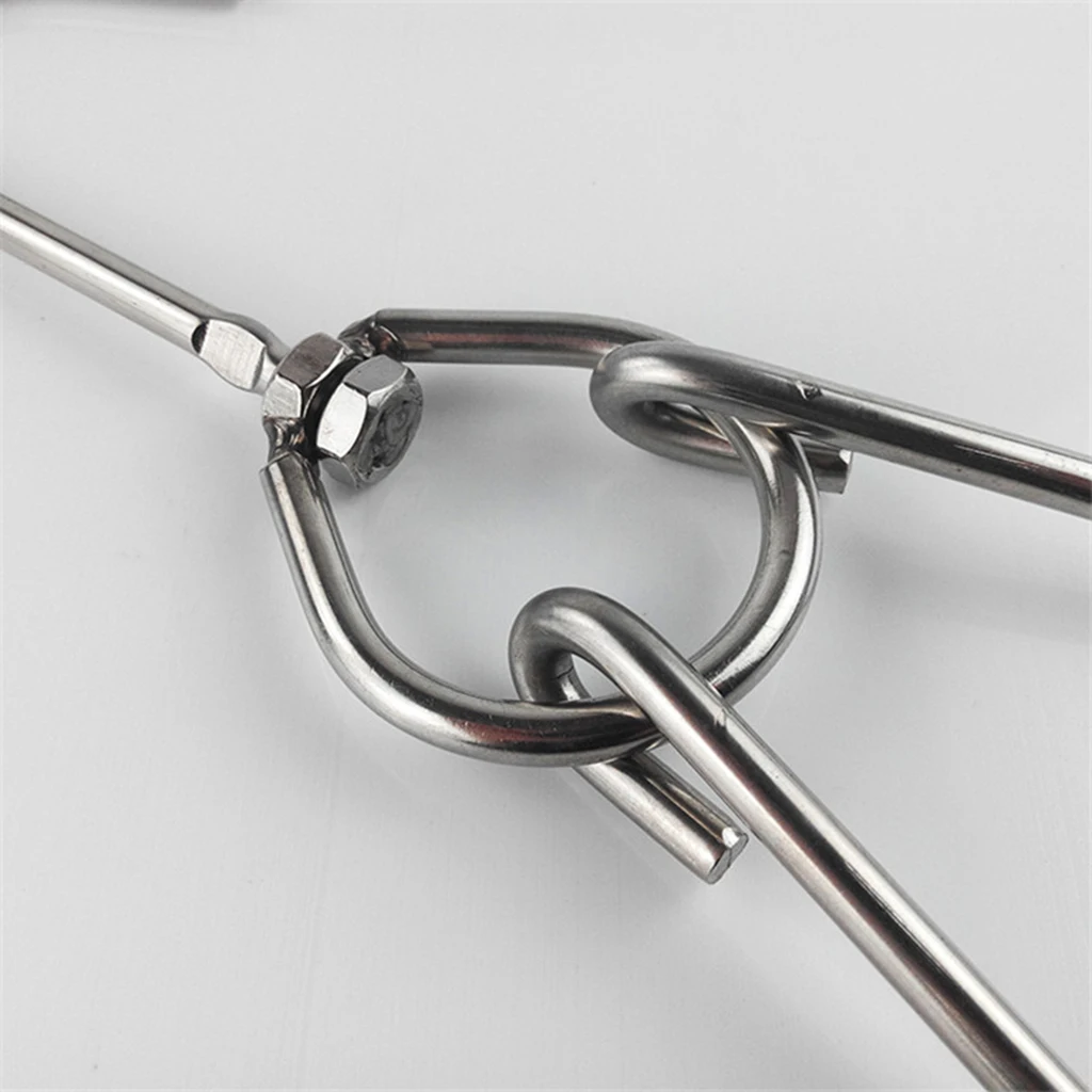 5pcs 3-Prong Meat Hooks Stainless Steel Hanging Storage Farmhouse Butcher Hooks 0.35x25cm