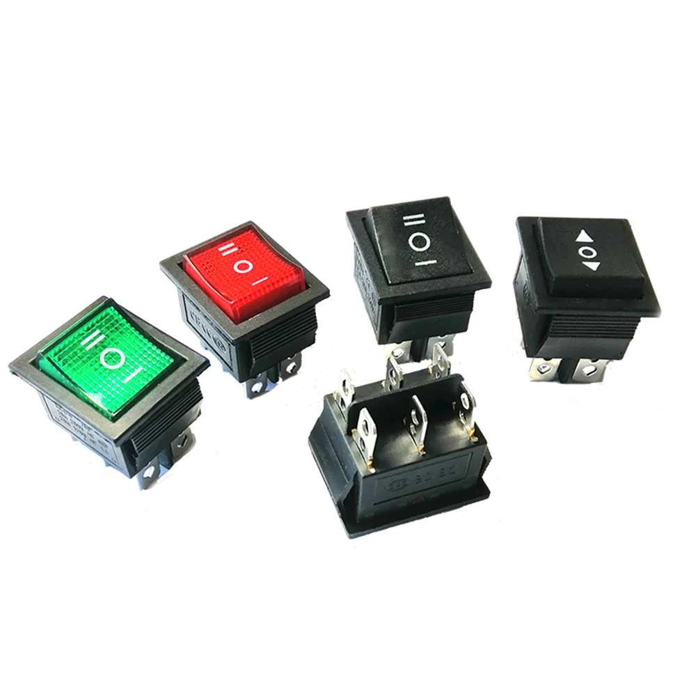Kcd2 1pcs rocker switch power 3 positions 6 electrical equipment with light 16a 250vac / 20a 125va | Обустройство дома