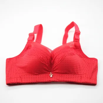 

Sexy Deep V Size Bra 5/8 Cup Back Closed Bra Push Up Bra Floral Lace Trim Bra Adjustment Sexy Lingerie No Steel Ring Lady