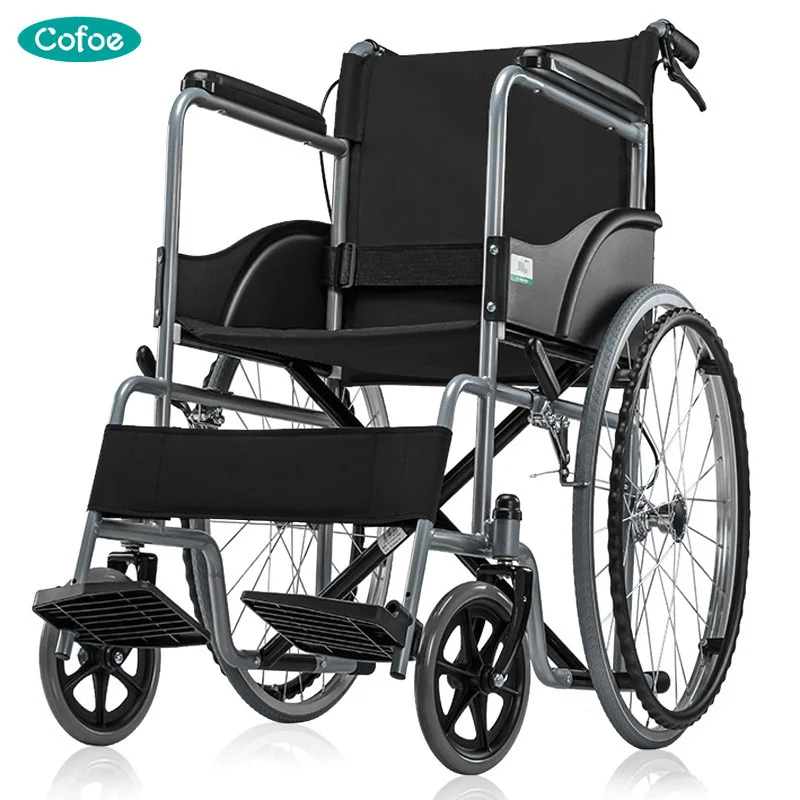 Cofoe Yidong инвалидная коляска с ручным приводом Складная портативная тележка для пожилых людей туристический скутер с ручным тормозом прогулочные приспособления для пожилых людей и инвалидов